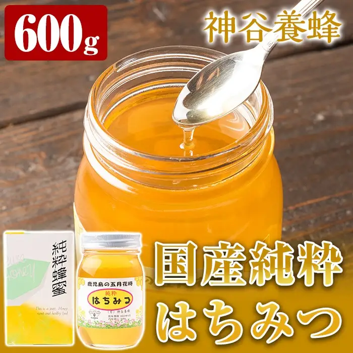 a686 国産！純粋はちみつ(600g)【神谷養蜂】