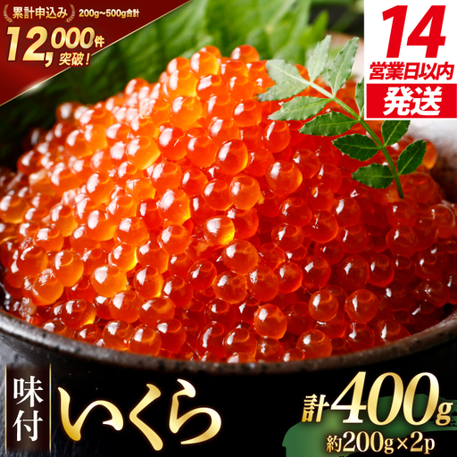 【14日以内に発送】味付 いくら 鱒卵 200g×2パック イクラ 