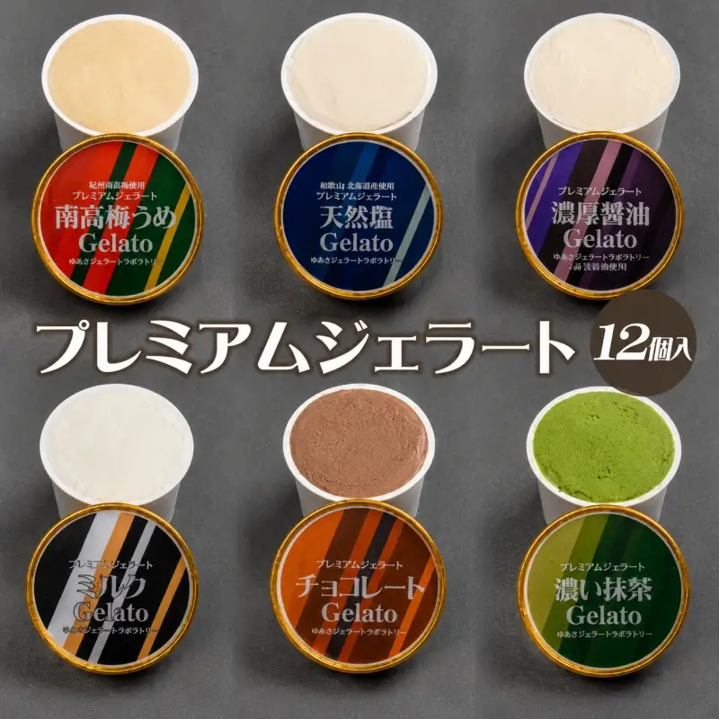 プレミアムジェラート 詰め合わせセット（6種類×2個） アイスクリームセット 100mlカップ ゆあさジェラートラボラトリー【kstb701】