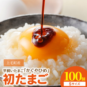 かぐやひめ「初たまご」100個 【福岡上毛町産】 平飼い たまご かぐやひめ 初たまご 100個 Sサイズ 小ぶり 新鮮 濃厚 味 とろける コク 旨味 衛生 品質 管理 エサ こだわり 鶏 たまごかけご飯 オムライス 親子丼 マフィン プリン ご飯 食品 食べ物 お取り寄せ グルメ 福岡県 上毛町 送料無料 _C00901