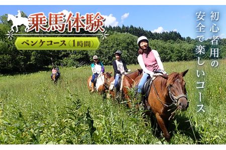 乗馬体験＜ペンケコース＞ ( ふるさと納税 乗馬体験 チケット 乗馬 自然 馬 騎乗 レジャー 北海道 遠軽町 株式会社　まきば ) en01-00059