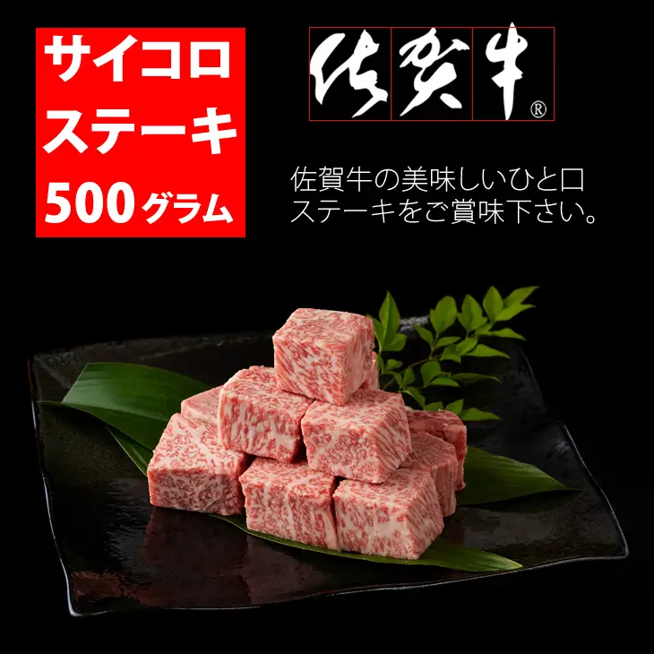 佐賀牛 ロースサイコロキューブステーキ（500g）JA ステーキ D310-009