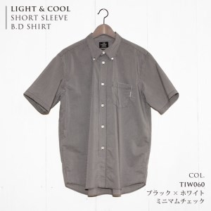 　播州織メンズシャツ「THE INDUSTRY WORKS」（半袖・1着）【TIW_060（ブラック×ホワイト）】 33-13