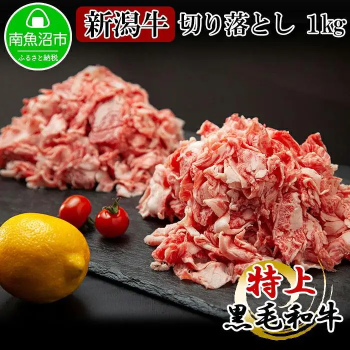 新潟牛 南魚沼産 にいがた 黒毛和牛 切り落とし 大容量 1kg｜チルド
