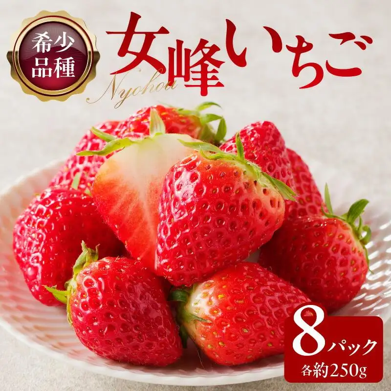 高松産季節の果物＜希少品種　女峰いちご＞約250g×8パック入り【2027年1月中旬～2027年6月中旬配送】