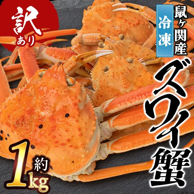 【令和8年10月以降発送】 ★訳あり★ 冷凍 鼠ヶ関産ボイルズワイガニ(約1kg)　鶴岡魚類株式会社　K-857