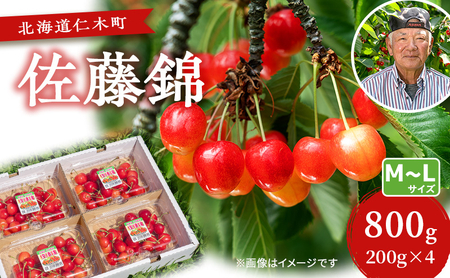 さくらんぼ 800g 佐藤錦 M-Lサイズ混合 サクランボ