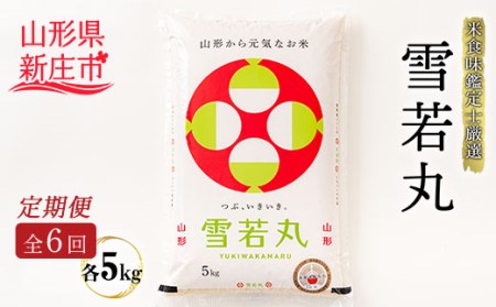 【定期発送】米食味鑑定士厳選 新庄産 雪若丸（精米）5kg【全6回】 米 お米 おこめ 山形県 新庄市 F3S-2792