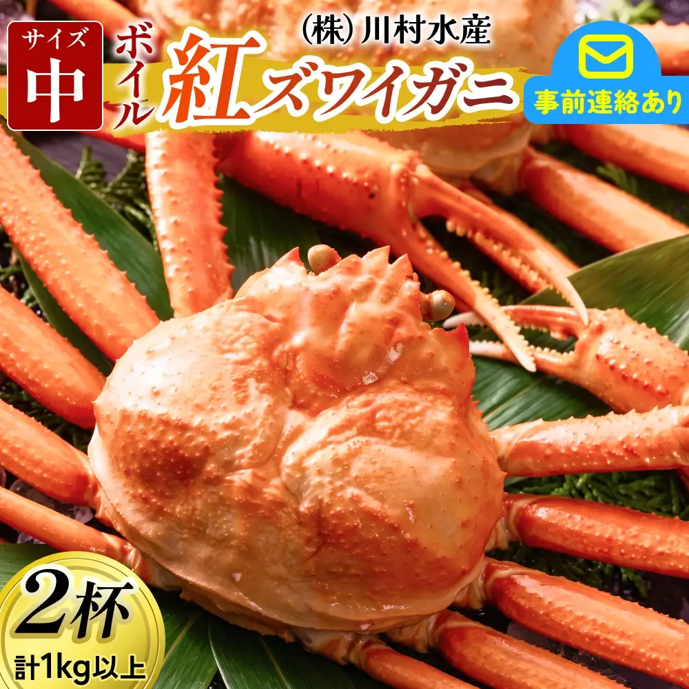 【先行予約】ボイル紅ズワイガニ 冷蔵配送 【26年10月以降順次発送予定】川村水産【紅ズワイガニ カニ ズワイガニ 紅ずわいがに かに ずわいがに 北陸 ゆで 蟹 ずわい  茹で蟹 ボイル 2杯 1kg 】