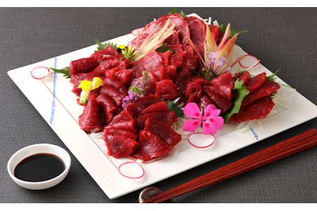 筋肉セット 鮮馬刺し ロース ブロック 500g（約100g×5）タレ付き