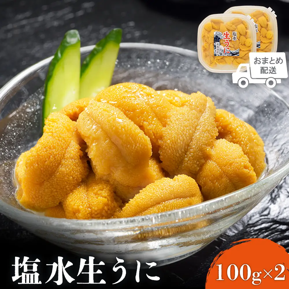 北海道産 塩水ウニ 200g  (100g×2パック） 【6月上旬から8月中旬発送予定】【0211802】