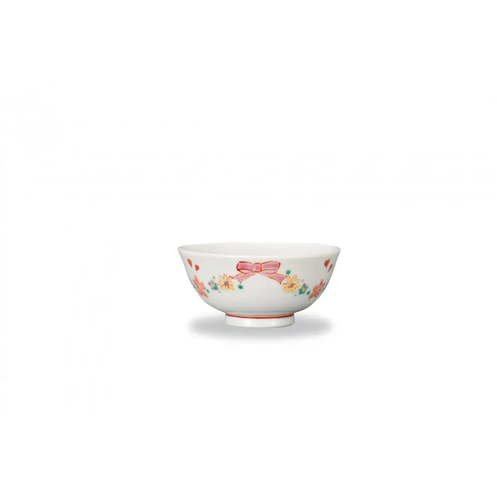 九谷焼プチ飯碗　リボン　前田敦子作 a02 焼き物 民芸品 工芸品 インテリア 食器 茶碗