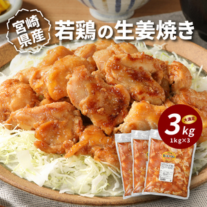 簡単調理 宮崎県産若鶏の生姜焼き3㎏(1kg×3P) _K16_0060_4