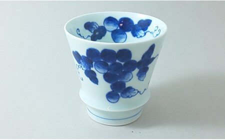 有田焼 匠の蔵 ぶどう 至高の焼酎グラス【ヤマト陶磁器】食器 器 うつわ 磁器 陶磁器 酒器 焼酎グラス グラス コップ カップ タンブラー 葡萄 ブドウ 染付 手描き cn010