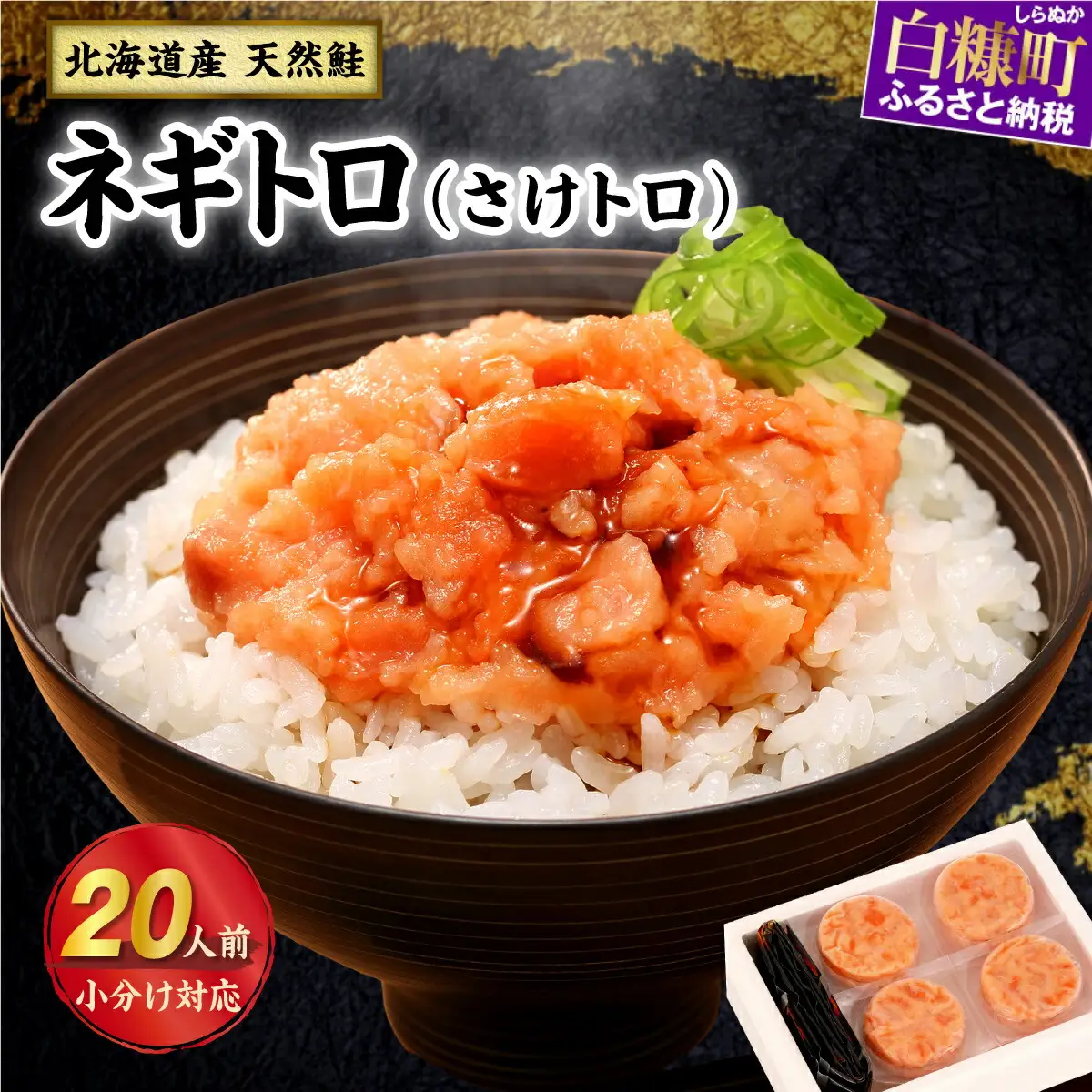 北海道産鮭使用「さけトロ」【40g×20パック（タレ付）】便利な食べきりパック_T012-0530-60DAYS