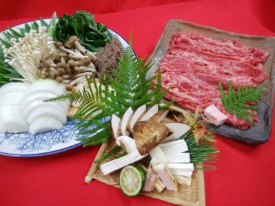 亀岡牛上ロース すき焼き と『丹波松茸』セット4～5人前＜丹波四季菜料理 宮本屋＞松茸 松茸