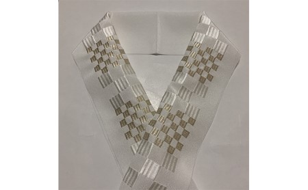 半衿　市松柄　シルバー　刺繍 和装 民芸品 工芸品 伝統技術 篠原縫製