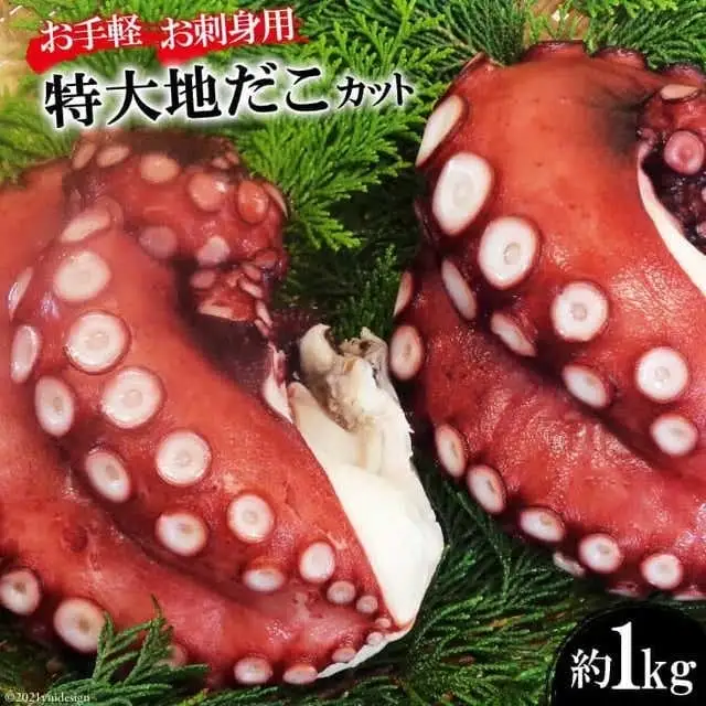 DF083【お手軽 お刺身用】長崎県産 特大地だこ カット 約1kg