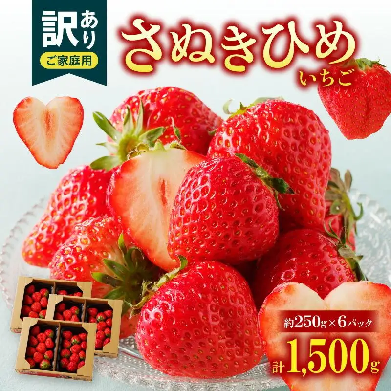 訳あり ご家庭用　さぬきひめいちご　約1.5kg【2026-11月上旬～2027-1月下旬配送】