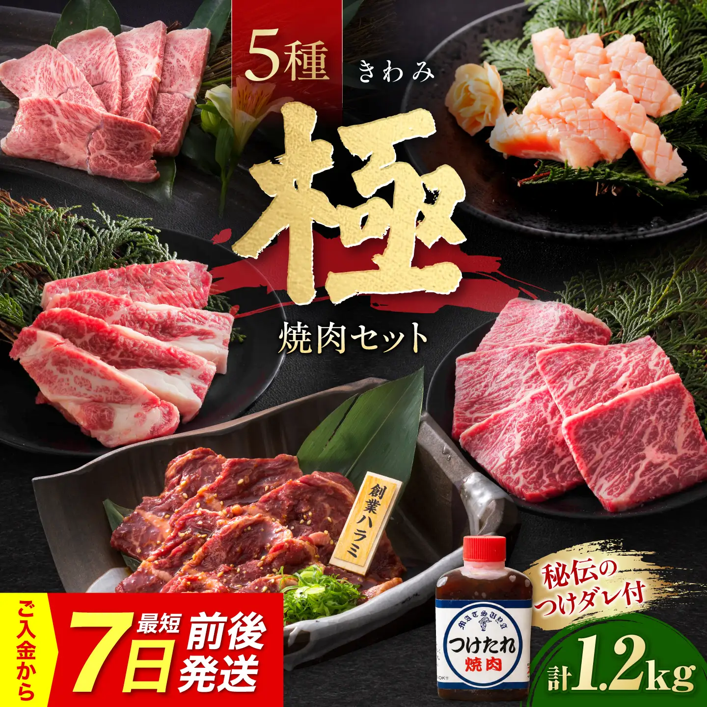 焼肉セット 味付き 極 1.2kg 焼肉セット BLCD002