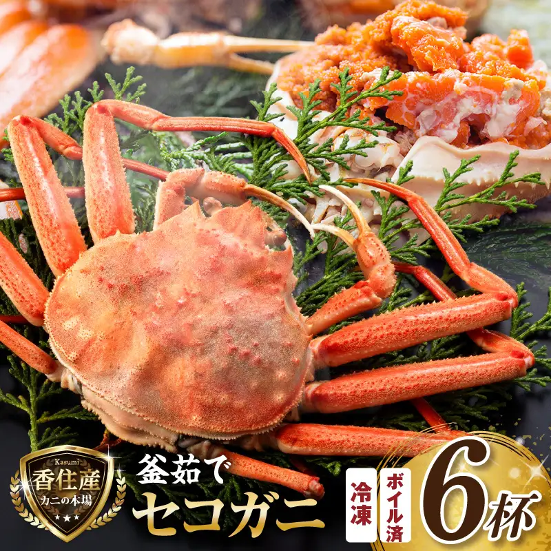 釜茹で セコガニ 姿 約120g×6匹 冷凍 【令和8年11月中旬以降発送予定】 かに カニ 07-08