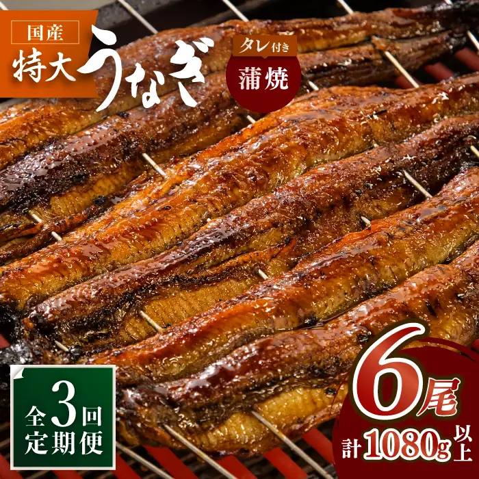 ふっくらジューシーのこだわりうなぎ【3回定期便】国産うなぎ蒲焼 6枚セット×3回[FAD014]