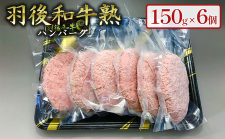 ハンバーグ羽後和牛熟手ごね牛肉ハンバーグ【150g×6個】