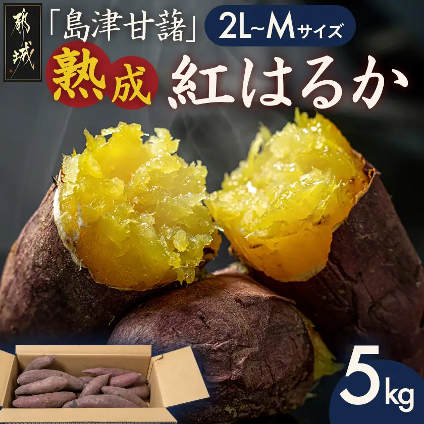 島津甘藷　熟成紅はるか 5kg(2L～M)〔A7-001-5kg〕_(都城市) 幻のサツマイモ 幻の品種 紅はるか 5kg 2L～M ベジエイト さつまいも 熟成 芋 定番 焼き芋 アウトドア