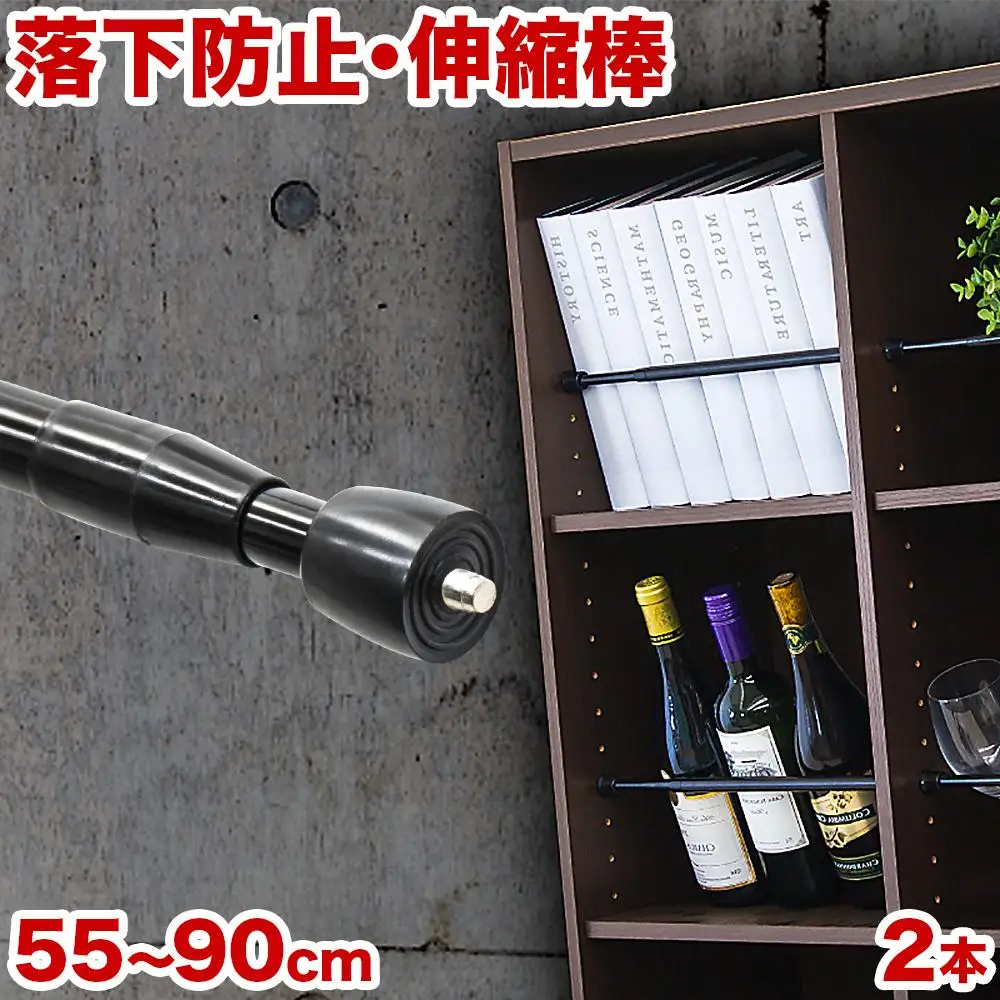つっぱり大輔 55cm～90cm ブラック 2本セット byt101171892