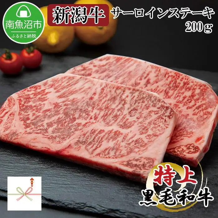 【無地熨斗】新潟和牛 南魚沼産 にいがた 黒毛和牛 サーロインステーキ 200ｇ×2枚 2人前 新潟県 南魚沼市｜贈答