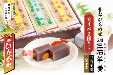 元祖 三石羊羹 詰め合わせ 計2種 (大4本) セット