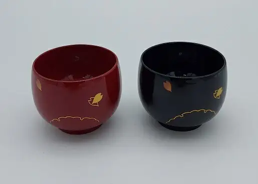 ぐいのみ雪月花ペア【丸利漆工所】[B6-5701]