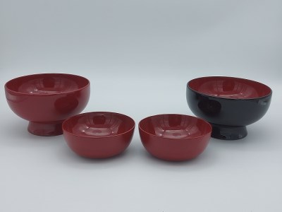 うどん椀と小鉢セット【丸利漆工所】[D5-5701]