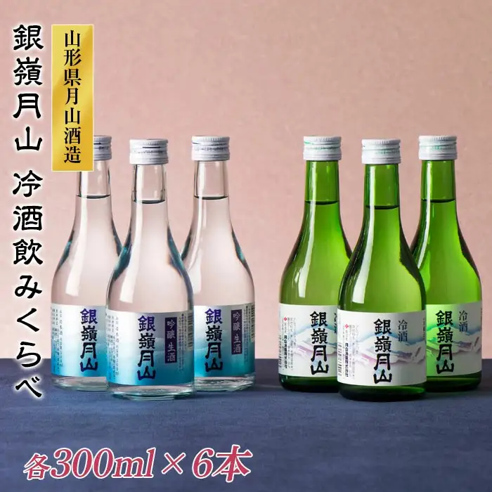FYN6-583 山形の地酒【銀嶺月山】冷酒飲みくらべセット各300ml×6本 山形県 西川町