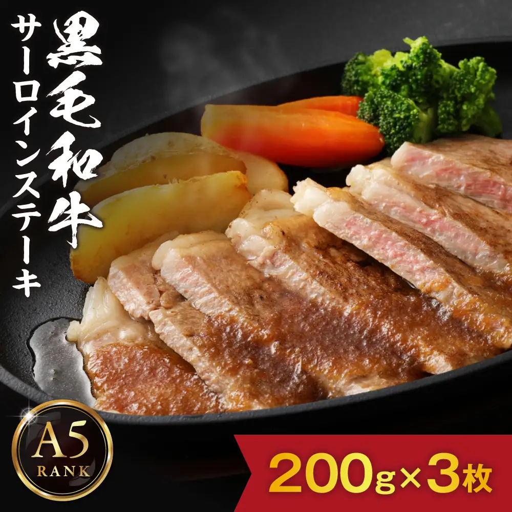 【A5ランク】黒毛和牛 (博多和牛) サーロインステーキ200g×3枚【伊豆丸商店】_HA0179