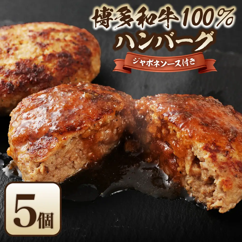 黒毛和牛 (博多和牛) 100% ハンバーグ130g×5個 (ジャポネソース付)【伊豆丸商店】_HA0184