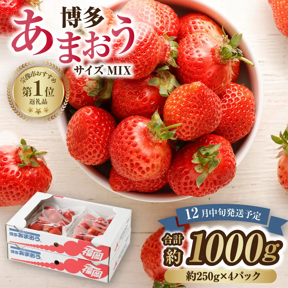 【先行予約】【アフター保証】どこよりも早くお届け！12月発送「博多あまおう」約250g×4パック【ほたるの里】_HA0502