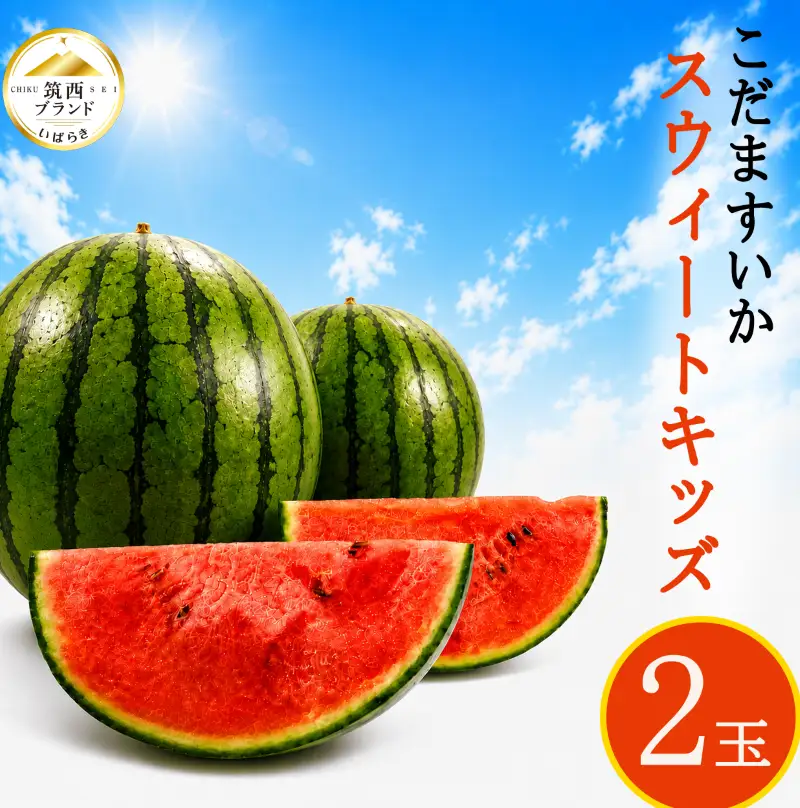 【 JA北つくば 】 こだますいか 「 スウィートキッズ 」 2玉