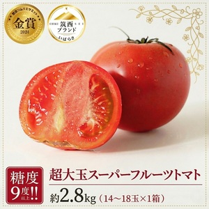 トマト 超大玉 スーパーフルーツトマト 大箱 約2.8kg × 1箱 2027年産 先行予約
