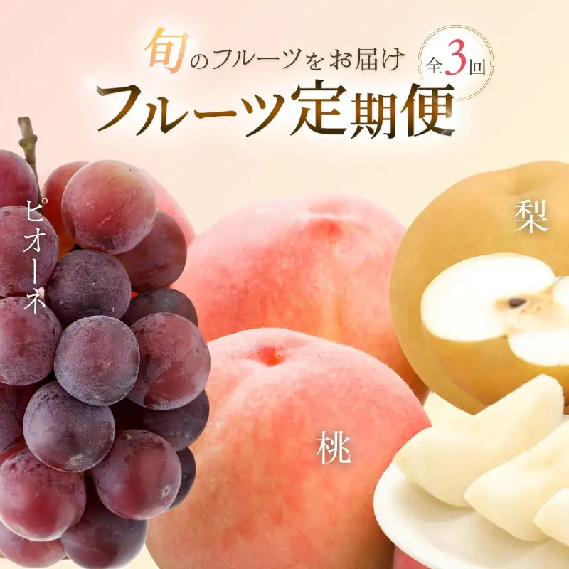 【3か月定期便】和歌山産フルーツ定期便！人気の桃・梨・ピオーネ　旬のフルーツを毎月お届け♪ / 果物 フルーツ 桃 梨 ピオーネ 定期便【tkb114】