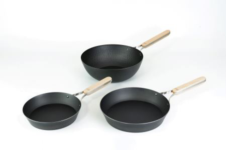 TMB-2358 enzo 鉄フライパン20cm & 24cm & 中華鍋26cm セット