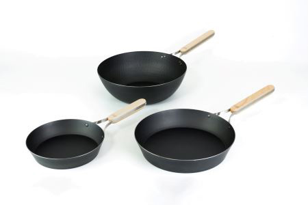 TMB-2359 enzo 鉄フライパン20cm & 26cm & 中華鍋28cm セット
