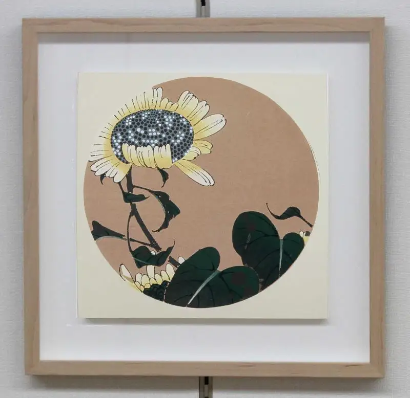 伊藤和生　「アンティクドール」　ボードに水彩画　　F４号　額装 真作保証 芸艸堂】伊藤若冲 木版画 向日葵の花卉天井画パネル仕立て額装 | 京都