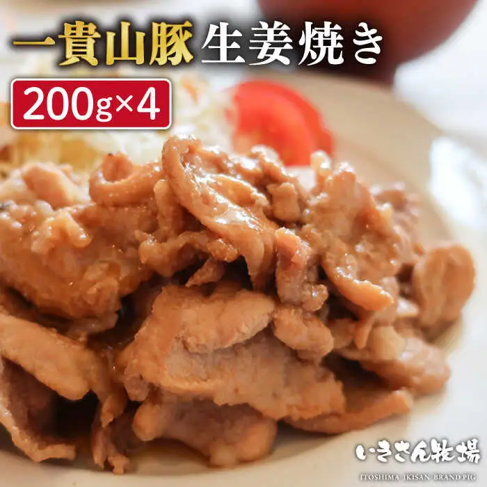 一貴山豚 生姜焼き 4個 糸島市 / いきさん牧場 豚肉 小分け [AGB004]