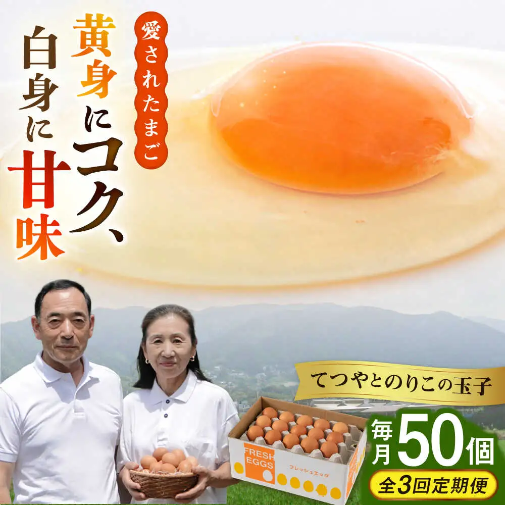 【全3回定期便】卵 50個×3ヶ月 てつやとのりこの玉子 卵 たまご [AWD007]