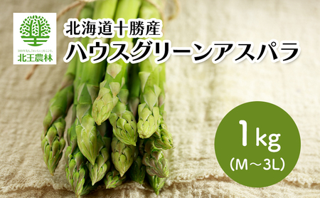 [2027年発送/先行予約] 北海道 十勝産 ハウスグリーンアスパラ 1kg (M～3L) [北王農林]【 アスパラ アスパラガス グリーン 野菜 北海道 十勝 幕別 】