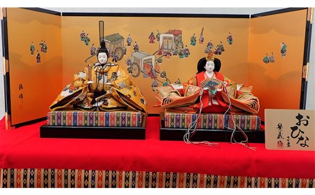 雛人形 京八番親王 御所絵巻 毛氈飾 雛人形