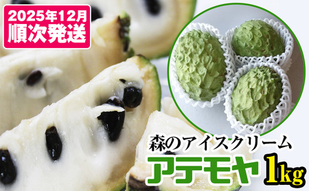 【2026年12月中旬から順次発送】アテモヤ 1kg “森のアイスクリーム”とも呼ばれる希少なフルーツ
