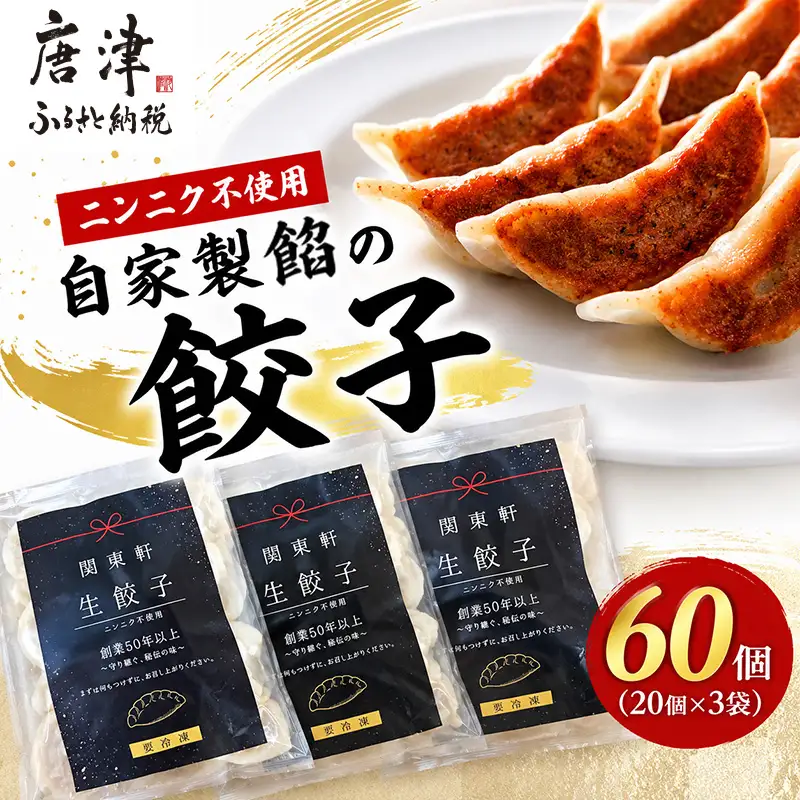 丹精込めた手仕込み自家製餃子たっぷり60個 小分け20個×3袋