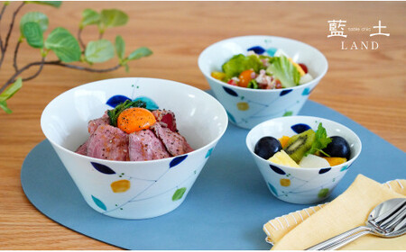 有田焼 レモン入れ子ボウル3点セット【藍土】 皿 食器 ef009